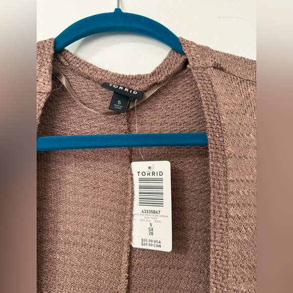 NWT Torrid Hacci cocoon light weight sweater cardigan 5 5X Deep Taupe - Picture 5 of 6